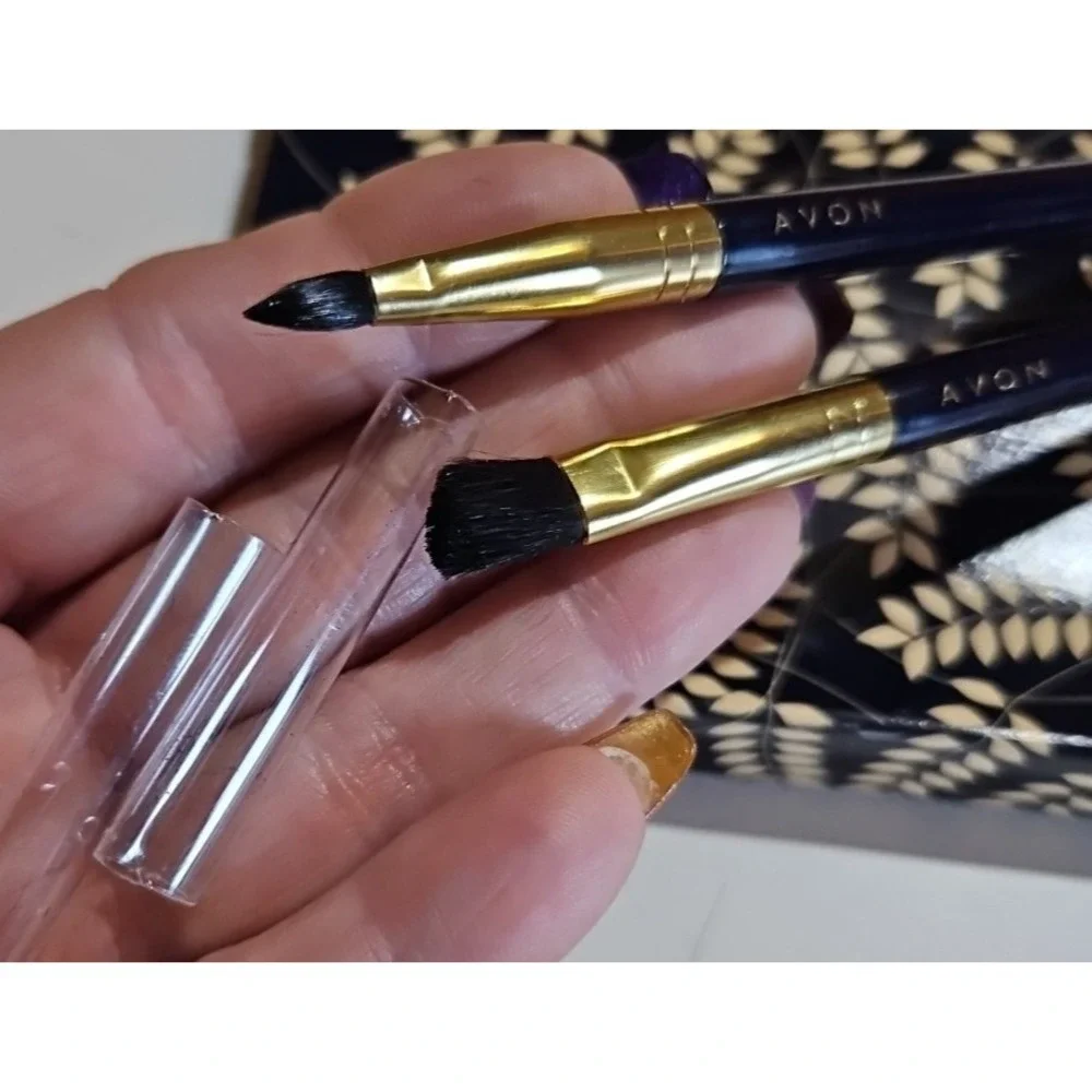AVON Elegant *NOS* Brush Collection VINTAGE 5-Piece Set 1999 Flip Pouch NEW wBox